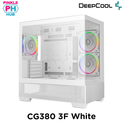 Deepcool CG380 3F Panoramic Micro-ATX (White)