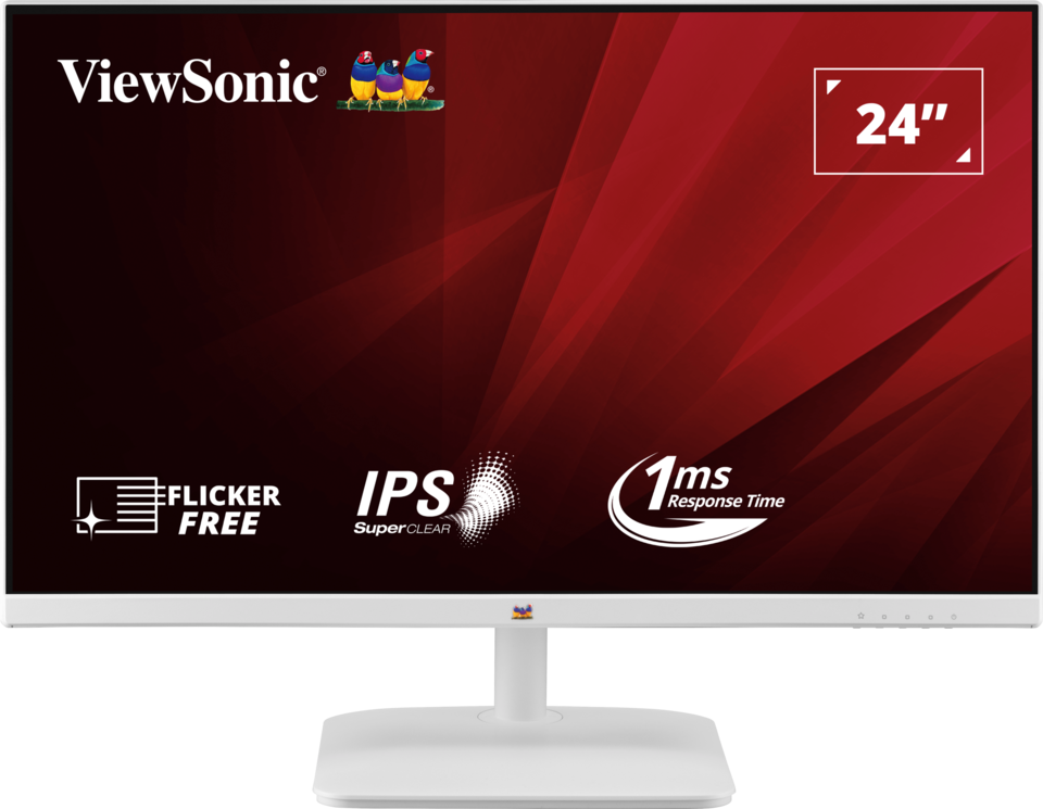 ViewSonic 24inch 1080p IPS Monitor with Frameless Design VA2432-H-W (White)