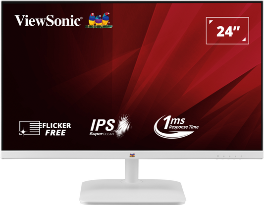 ViewSonic 24inch 1080p IPS Monitor with Frameless Design VA2432-H-W (White)
