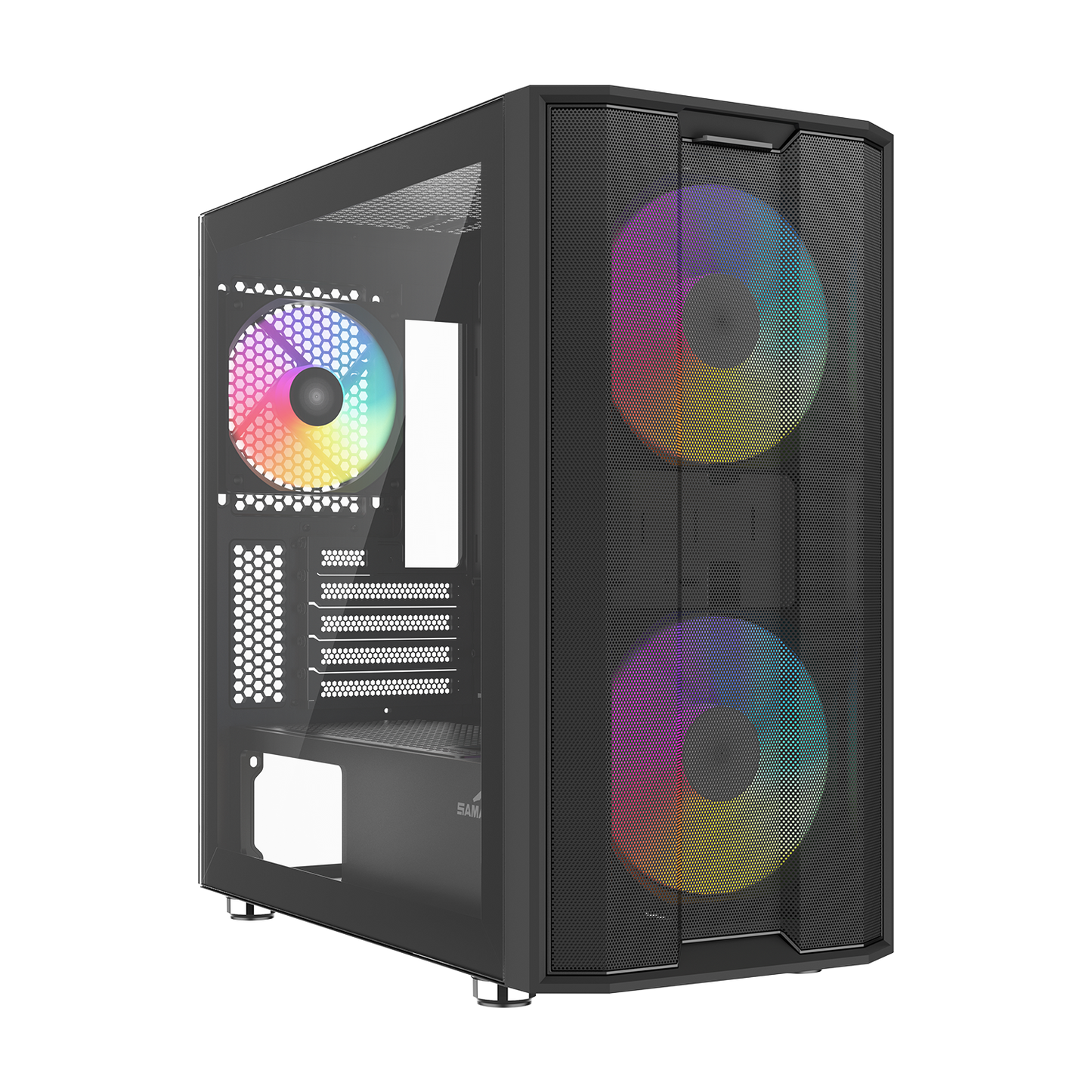 Sama S30 Mid-Tower with High Airflow Front Panel PC Case (Black)