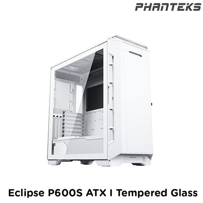 Phanteks I Eclipse P600S ATX Tempered Glass Fabric filter PWM hub, Matte White (PH-EC600PSTG_DMW01)