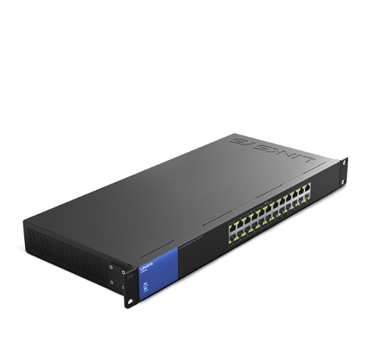 Linksys Business Switch - 24 Port (LGS124P) 24-Port Business Gigabit PoE+ Unmanaged Network Switch, Ethernet Plus, Wired Connection Speed up to 1,000 Mbps