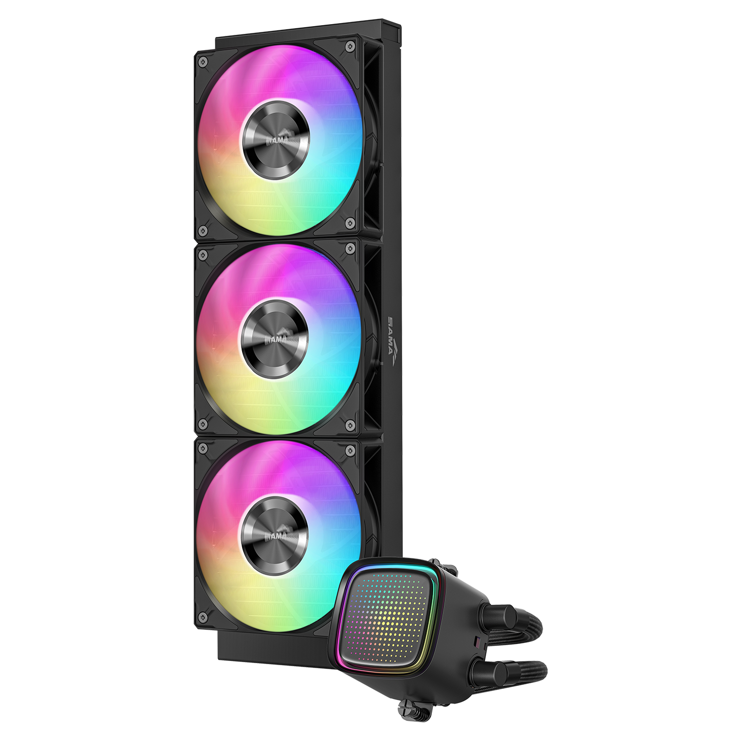 SAMA L50 360mm Liquid CPU Cooler AIO w/ ARGB Infinity Mirror Effect - Black | White