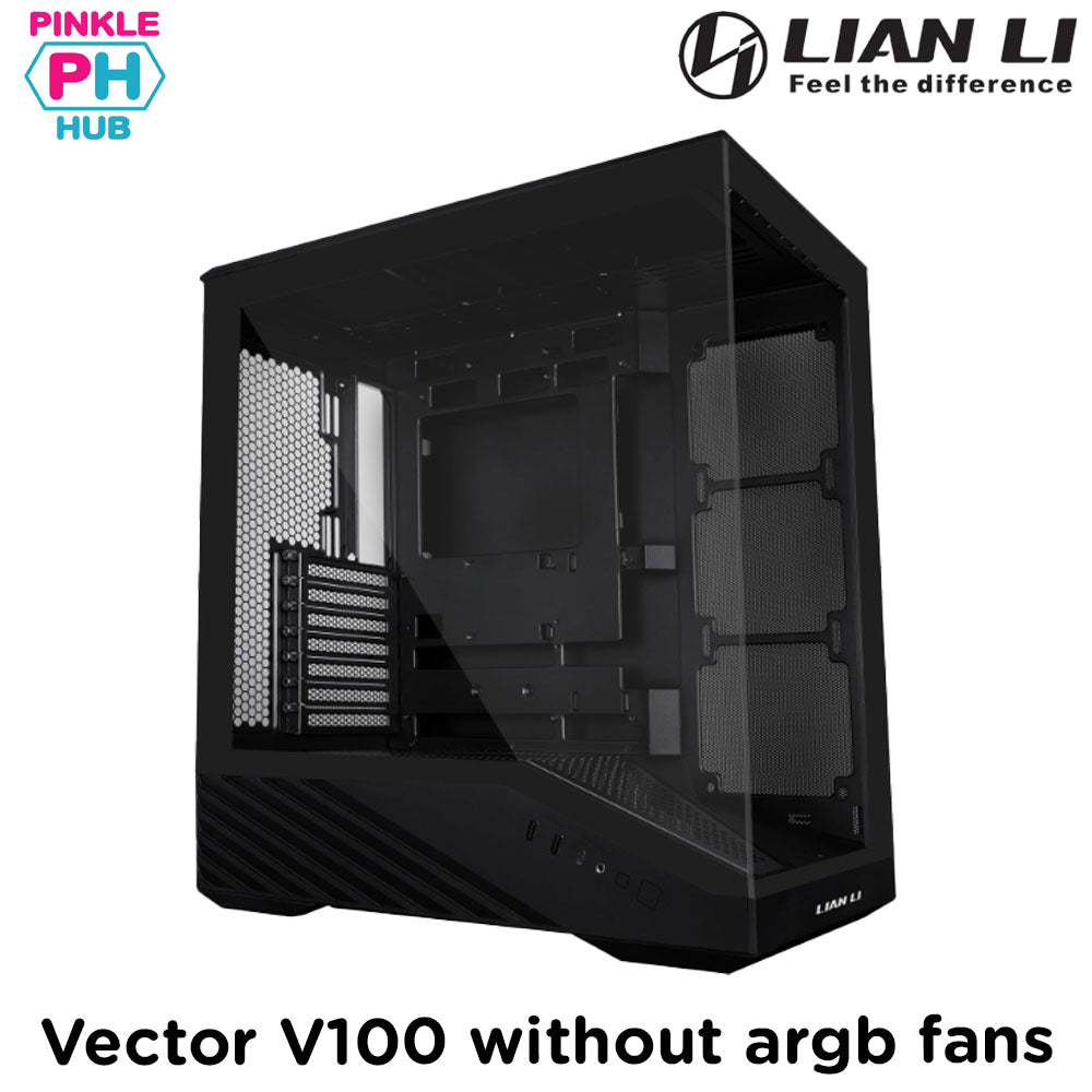 LIAN LI Vector V100 without argb fans black Case - (ITX, M-ATX, ATX, and E-ATX)