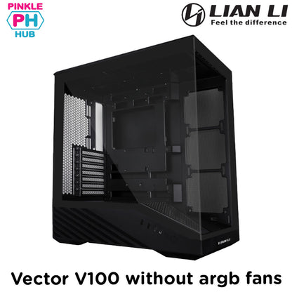 LIAN LI Vector V100 without argb fans black Case - (ITX, M-ATX, ATX, and E-ATX)