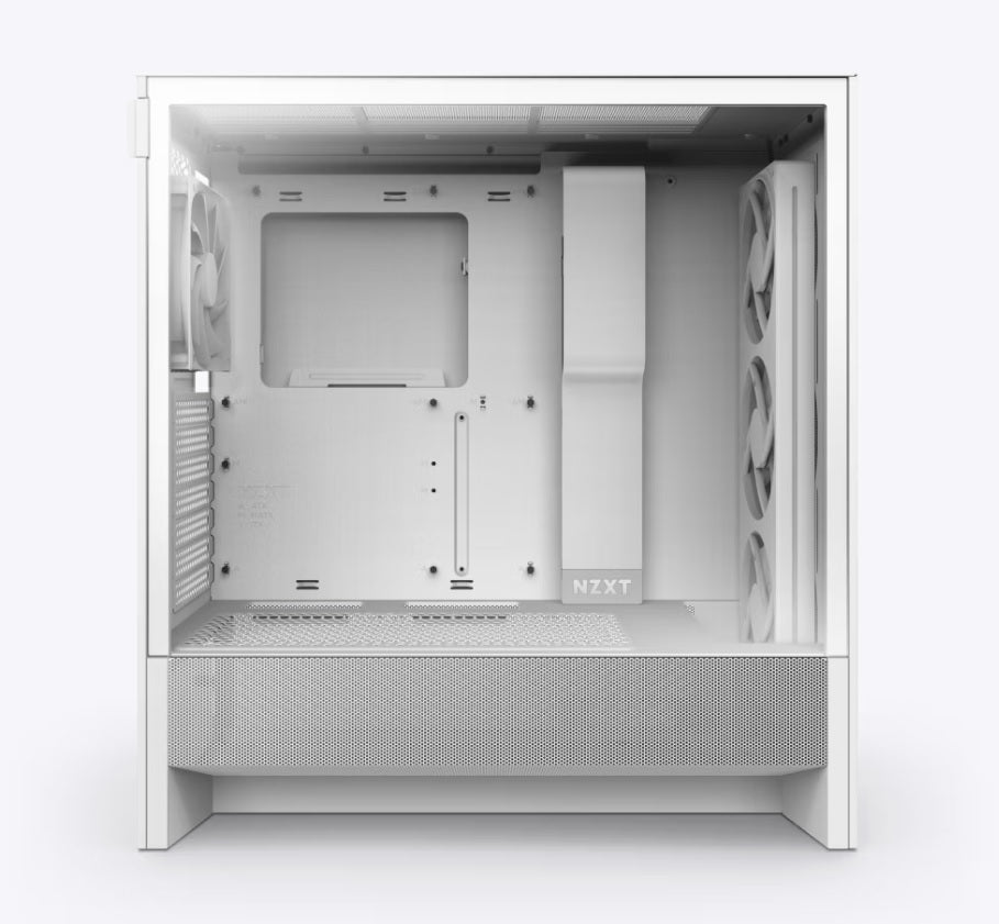 NZXT H5 Flow RGB White Compact ATX Mid-Tower Airflow Case with RGB Fans (2024 Edition)