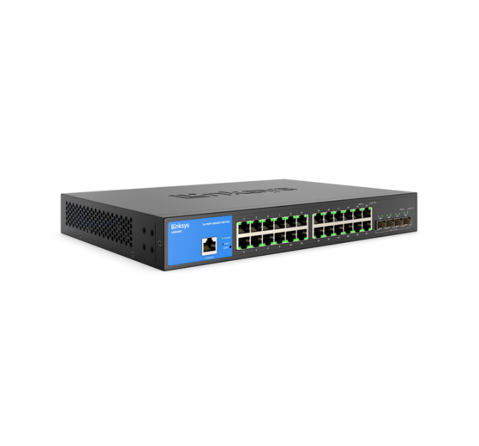 Linksys Business Switch - 24 Port (LGS328C) 24-Port Managed Gigabit Ethernet Switch with 4 10G SFP+ Uplinks TAA Complaint