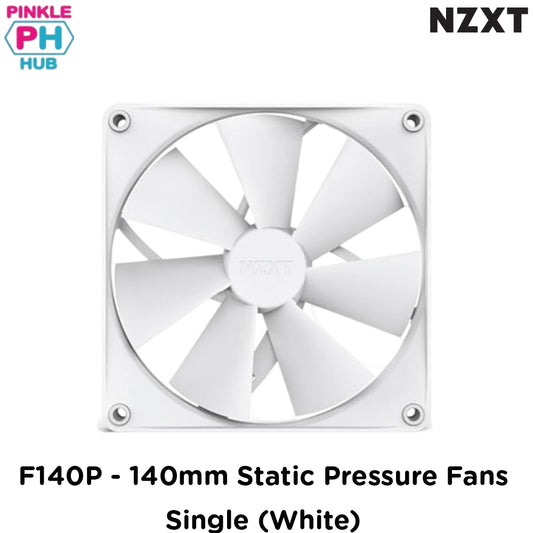 PinkleHub | NZXT F140P - 140mm Static Pressure Fans - Single (White)