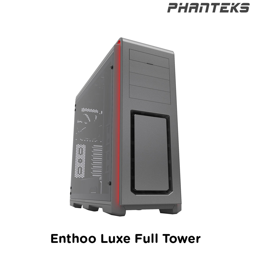 Phanteks I Enthoo Luxe Full Tower, Tempered Glass Window, Anthracite Gray w/ Multi Colors LED