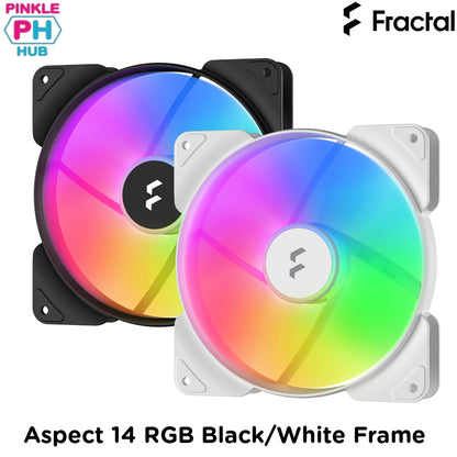 FRACTAL Aspect 14 RGB Black/White Frame - 140mm, aRGB LED, 1000 RPM, Rifle Bearing, 3-pin