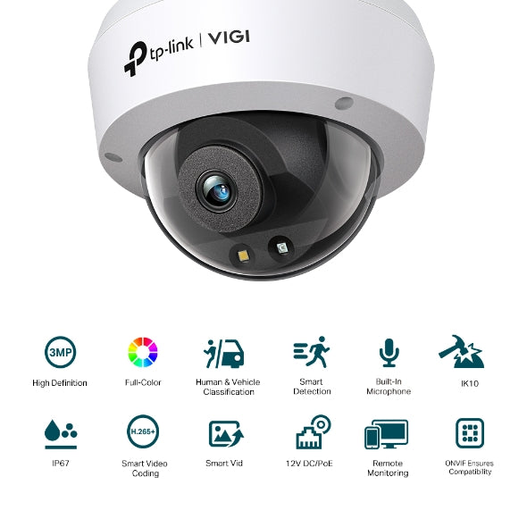 Tp-Link VIGI C230(2.8/4mm) I VIGI 3MP Full-Color Dome Network Camera
