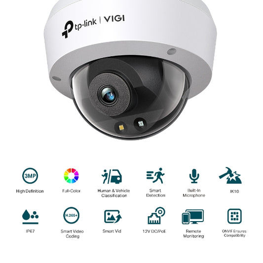 Tp-Link VIGI C230(2.8/4mm) I VIGI 3MP Full-Color Dome Network Camera