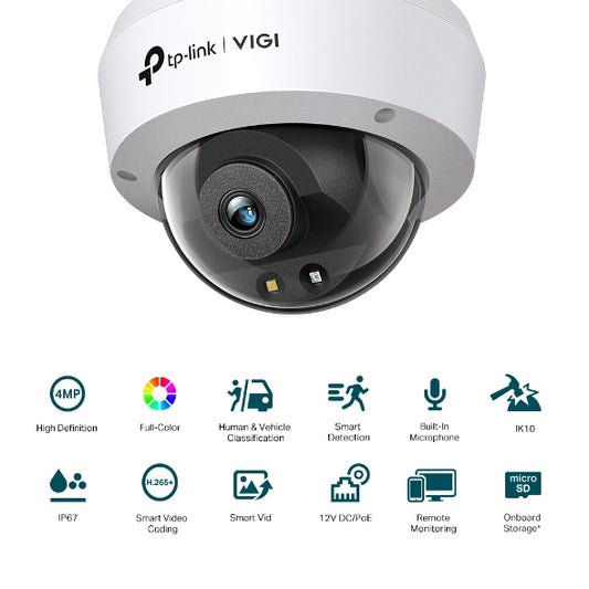 Tp-Link VIGI C240(2.8/4mm) I VIGI 4MP Full-Color Dome Network Camera