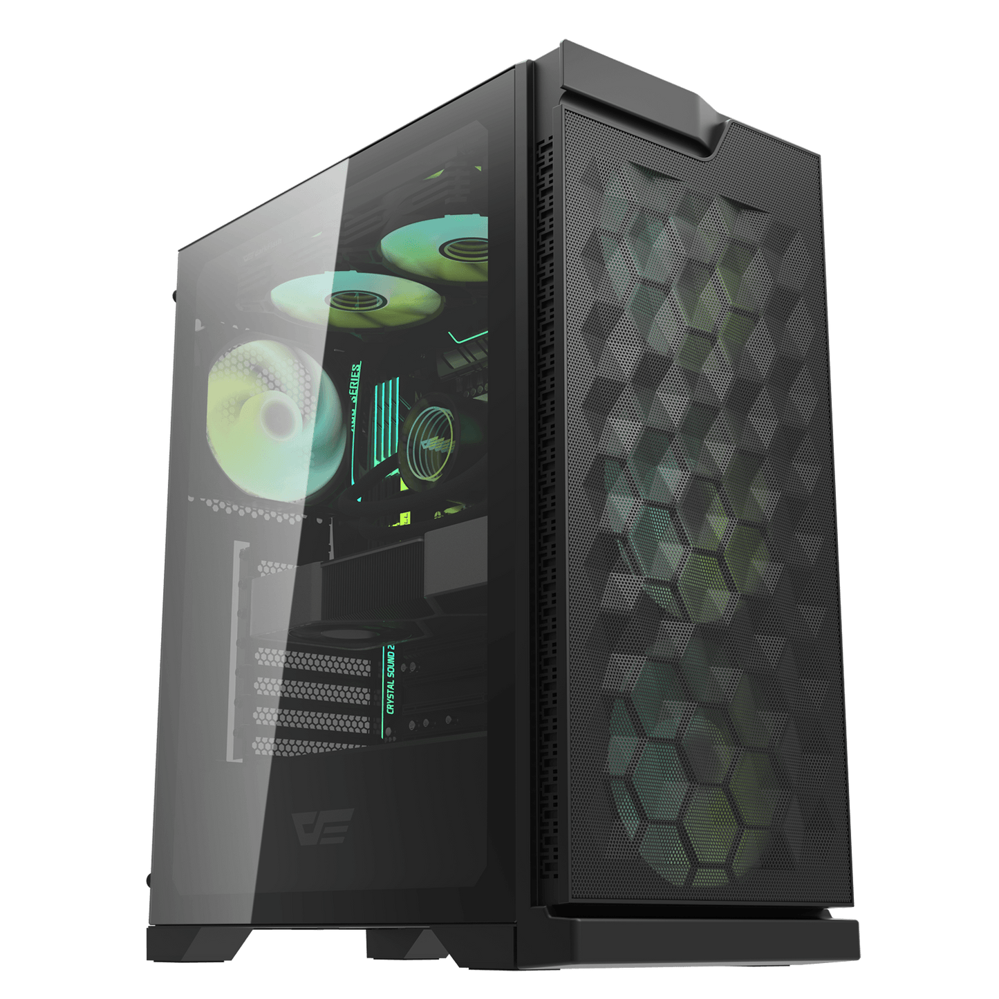 Darkflash DK361 ATX Case w/ 4pcs ARGB Fans Black/White