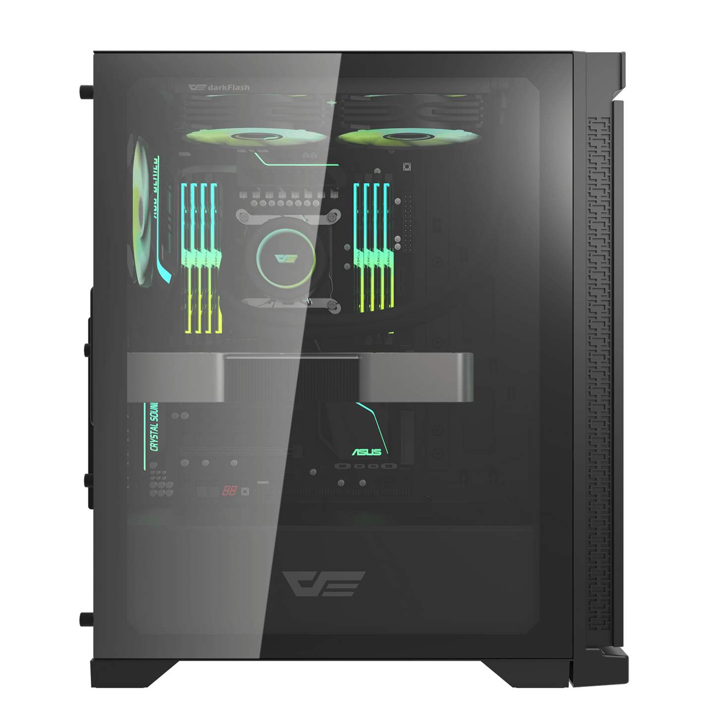 Darkflash DK361 ATX Case w/ 4pcs ARGB Fans Black/White