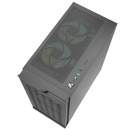 Darkflash DK361 ATX Case w/ 4pcs ARGB Fans Black/White