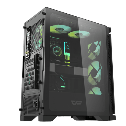 Darkflash DK361 ATX Case w/ 4pcs ARGB Fans Black/White