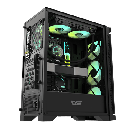 Darkflash DK361 ATX Case w/ 4pcs ARGB Fans Black/White