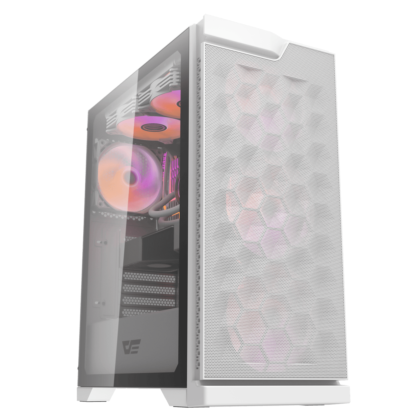 Darkflash DK361 ATX Case w/ 4pcs ARGB Fans Black/White