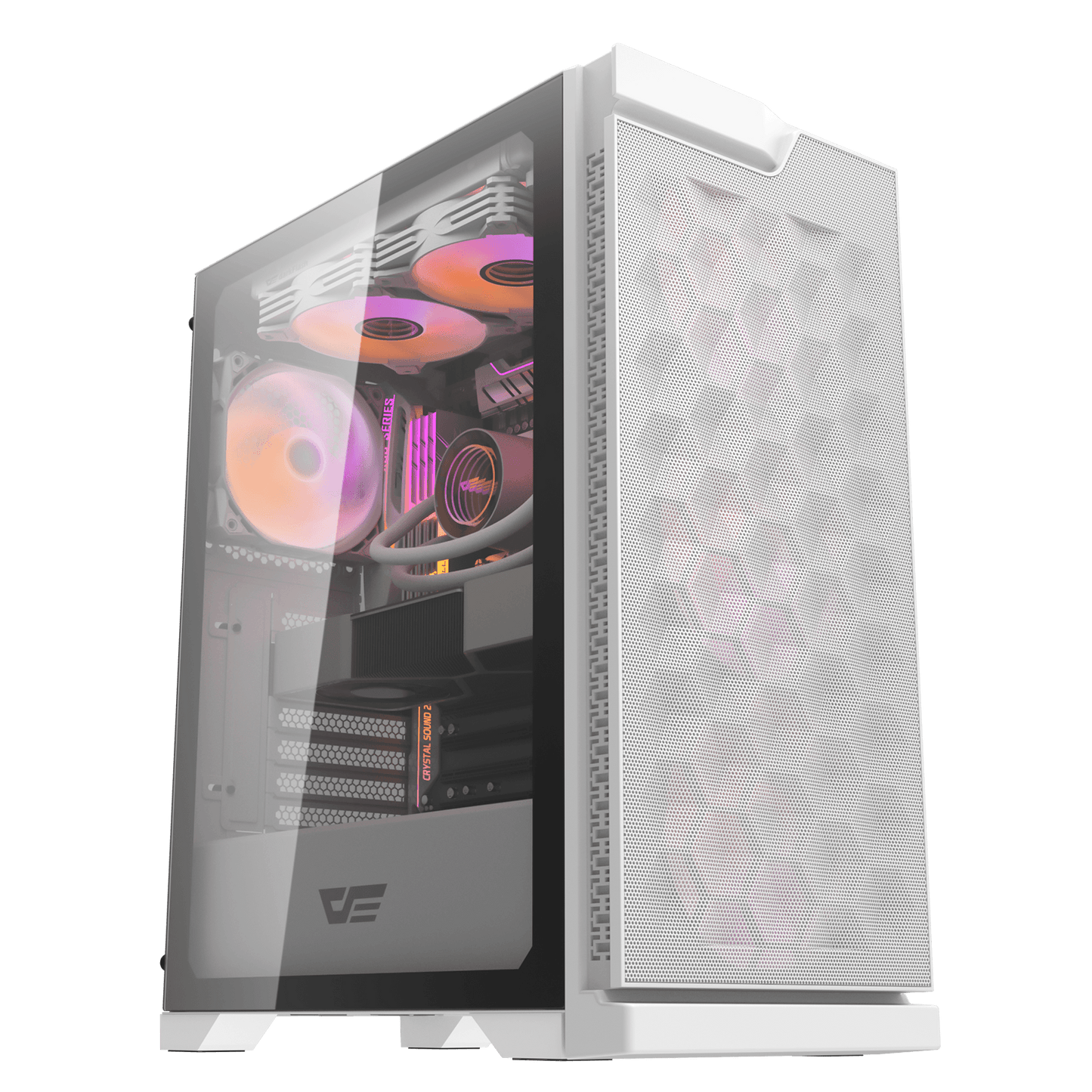 Darkflash DK361 ATX Case w/ 4pcs ARGB Fans Black/White