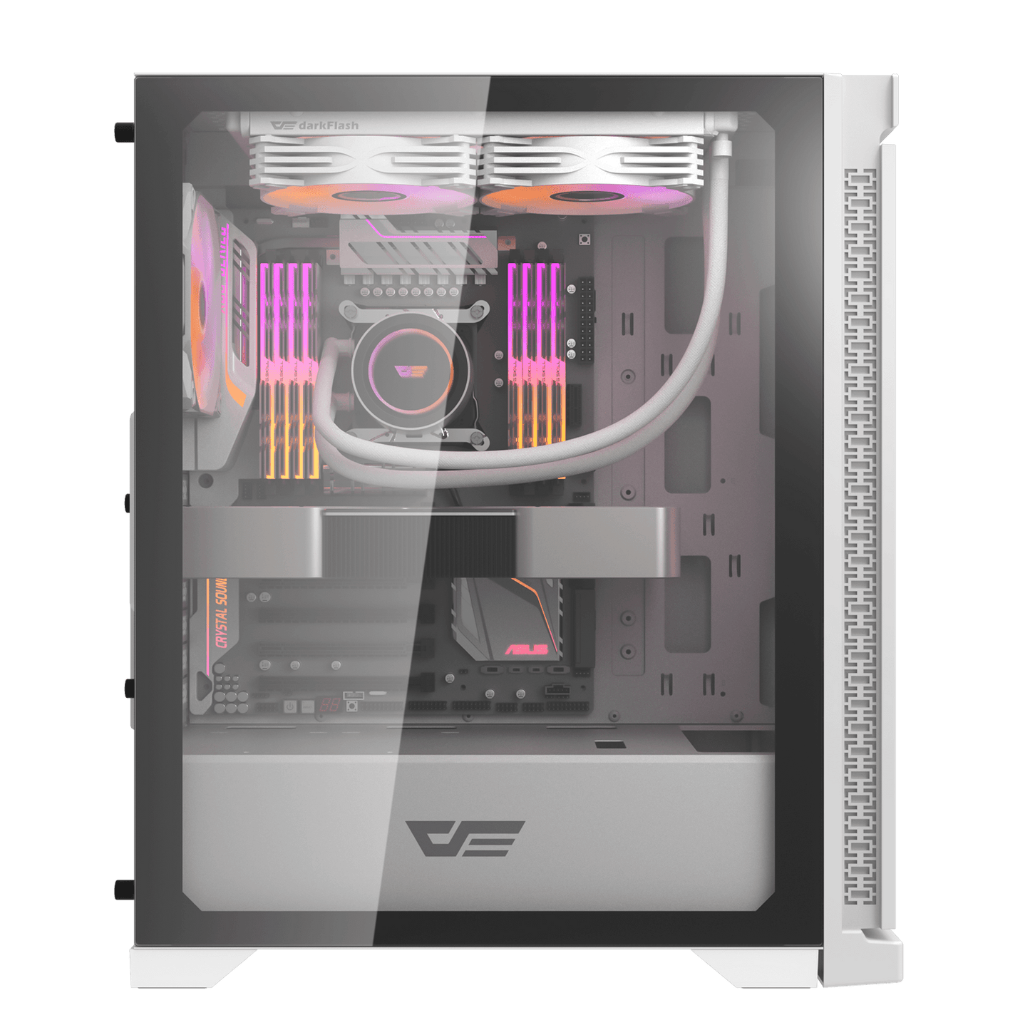 Darkflash DK361 ATX Case w/ 4pcs ARGB Fans Black/White