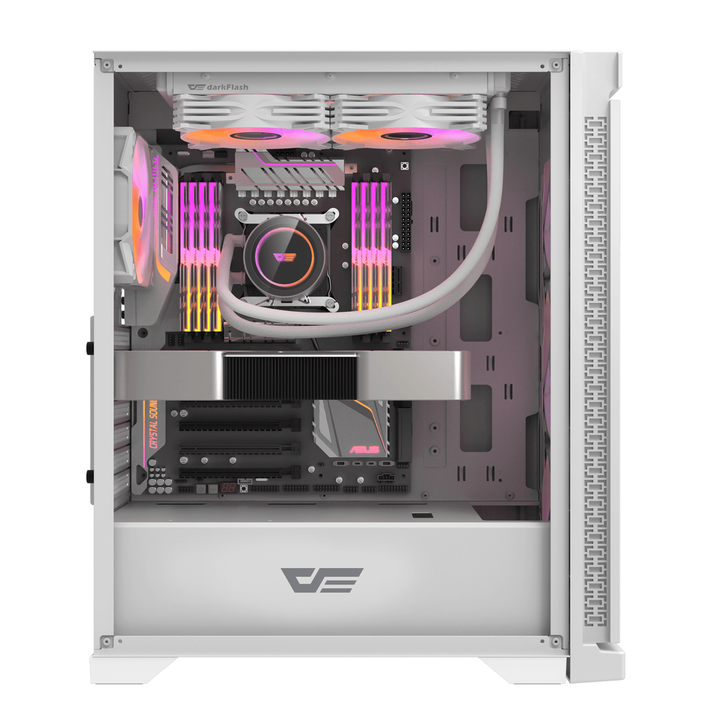 Darkflash DK361 ATX Case w/ 4pcs ARGB Fans Black/White