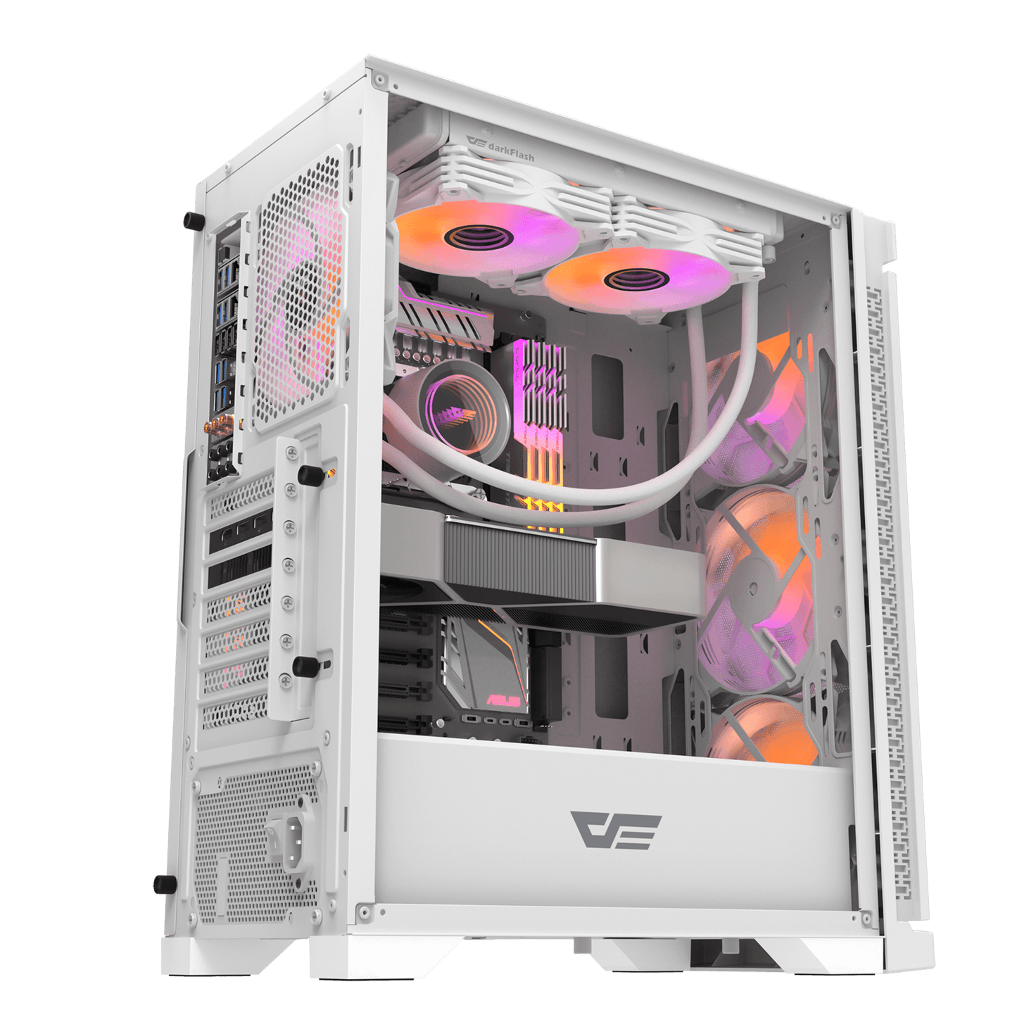 Darkflash DK361 ATX Case w/ 4pcs ARGB Fans Black/White