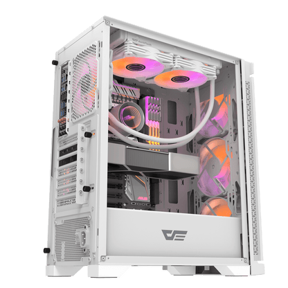 Darkflash DK361 ATX Case w/ 4pcs ARGB Fans Black/White