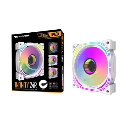 DarkFlash INF 24R ARGB Fan Single Fan Reverse Blade White/Black (INFINITY 24R)