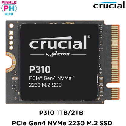 CRUCIAL P310 1TB/2TB PCIe Gen4 NVMe 2230 M.2 SSD - Nvme (PCIe Gen 4x4), 7,100MB/s Read, 600MB/s Write