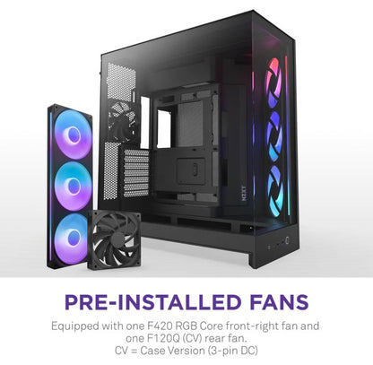NZXT H9 Flow RGB Black Large Dual-Chamber Mid-Tower ATX Airflow Case with RGB