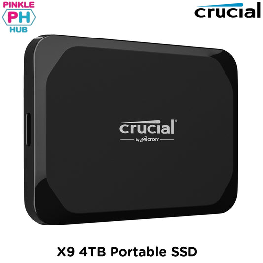 CRUCIAL X9 4TB Portable SSD - USB 3.2 Gen-2 (10Gb/s), 1050MB/s Read (3 Yrs Limited Warranty)