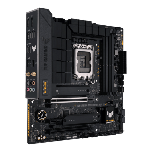 ASUS TUF GAMING B760M-PLUS WIFI D4, Intel® Socket LGA1700 for 13th Gen Intel® Core™ & 12th Gen Intel® Core™, Pentium® Gold and Celeron® Processors, Supports Intel® Turbo Boost Technology 2.0 and Intel® Turbo Boost Max Technology 3.0