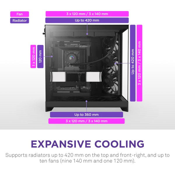 NZXT H9 Flow Black Mid-Tower ATX Airflow Case