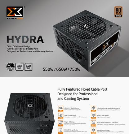 XIGMATEK Hydra 650W Bronze 80 Plus Bronze (Fixed Cable 650w APFC to DC)