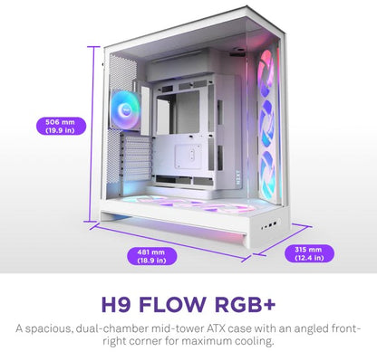NZXT H9 Flow RGB+ White Case
