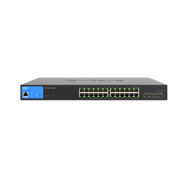 Linksys Business Switch - 24 Port (LGS328MPC) 24-Port Managed Gigabit PoE+ Switch with 4 10G SFP+ Uplinks 410W TAA Compliant