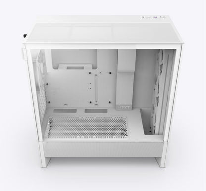 NZXT H5 Flow RGB White Compact ATX Mid-Tower Airflow Case with RGB Fans (2024 Edition)