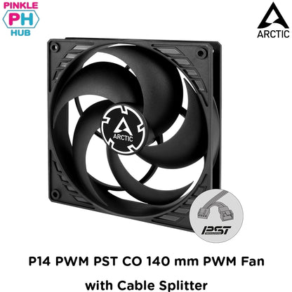 Arctic P14 PWM PST CO 140 mm PWM Fan with Cable Splitter for Continuous Operation