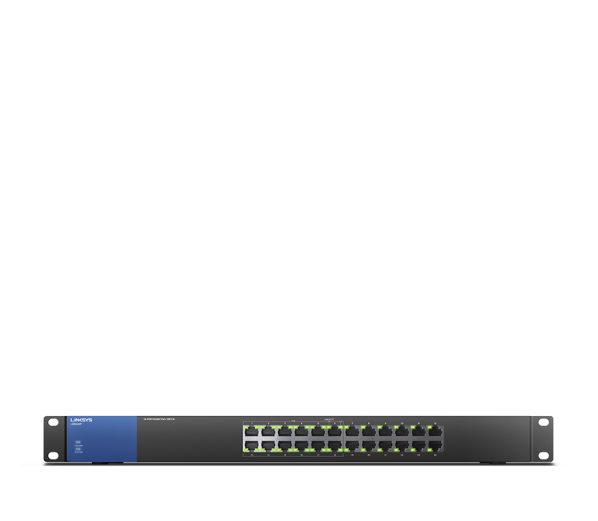 Linksys Business Switch - 24 Port (LGS124P) 24-Port Business Gigabit PoE+ Unmanaged Network Switch, Ethernet Plus, Wired Connection Speed up to 1,000 Mbps