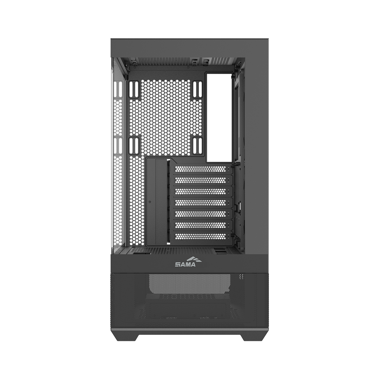 SAMA V40E Mid-Tower Dual Tempered Glass Panel PC Case (Black)