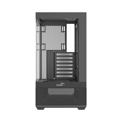 SAMA V40E Mid-Tower Dual Tempered Glass Panel PC Case (Black)