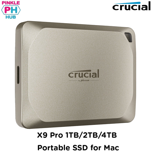 CRUCIAL X9 Pro 1TB/2TB/4TB Portable SSD for Mac - USB 3.2 Gen-2 (10Gb/s), 1050MB/s Read, 1050MB/s Write