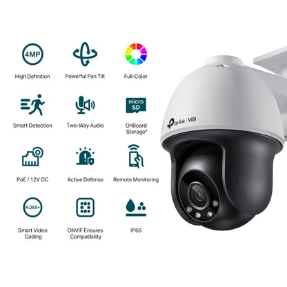 Tp-Link VIGI C540(4mm) I VIGI 4MP Outdoor Full-Color Pan Tilt Network Camera