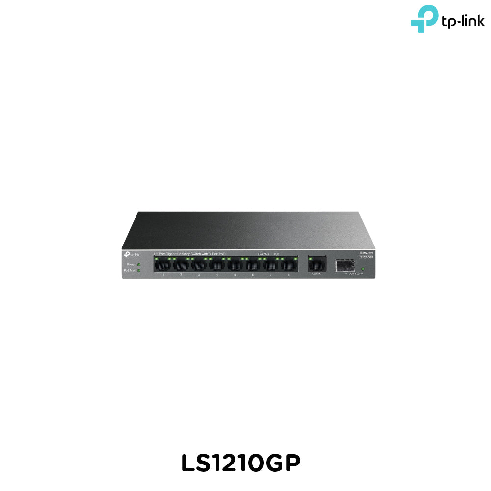 Tp-Link LS1210GP I 10-Port Gigabit Desktop Switch with 8-Port PoE+