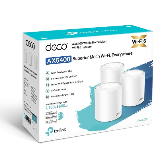 Tp-Link Deco X60 I AX5400 Whole Home Mesh Wi-Fi 6 System