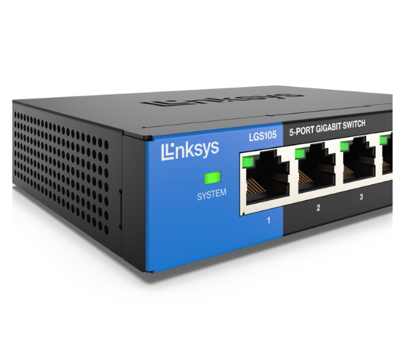 Linksys Business Switch - 5 Port (LGS105) 5-Port Business Desktop Gigabit Ethernet Unmanaged Switch, Computer Network, Wired Connection Speed up to 1,000 Mbps