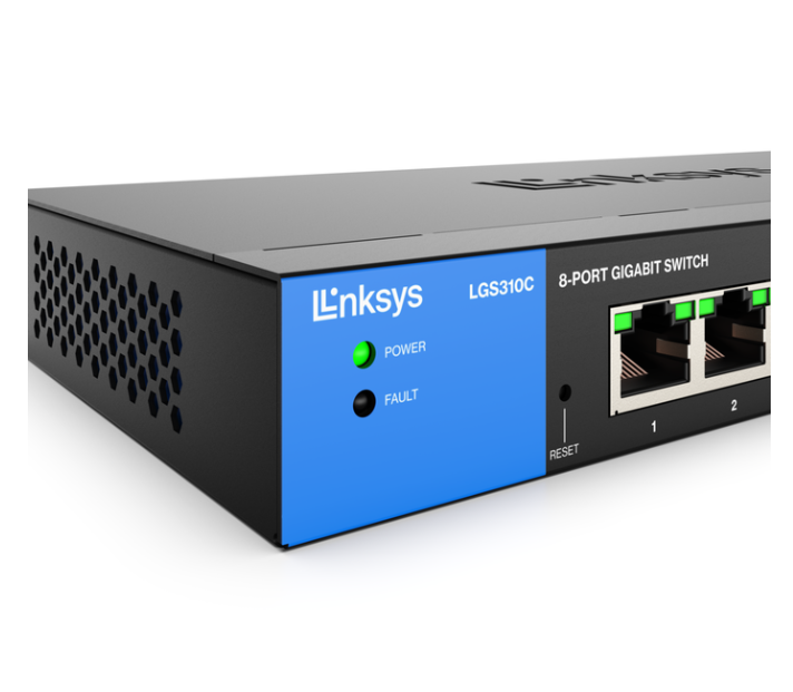 Linksys Business Switch - 8 Port (LGS310MPC) 8-Port Managed Gigabit PoE+ Switch with 2 1G SFP Uplinks 110W TAA Compliant