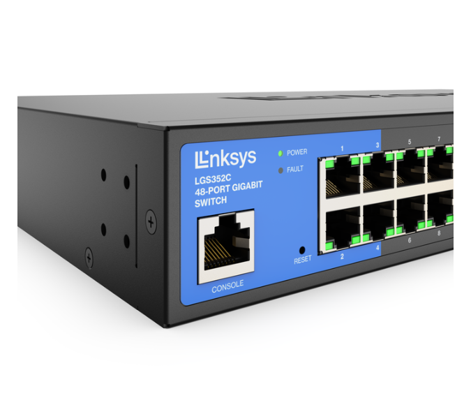 Linksys Business Switch - 48 Port (LGS352C) 48-Port Managed Gigabit Ethernet Switch with 4 10G SFP+ Uplinks
