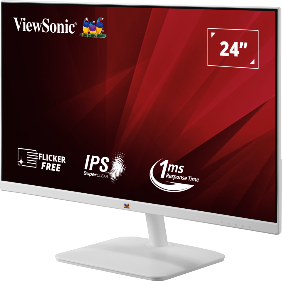 ViewSonic 24inch 1080p IPS Monitor with Frameless Design VA2432-H-W (White)